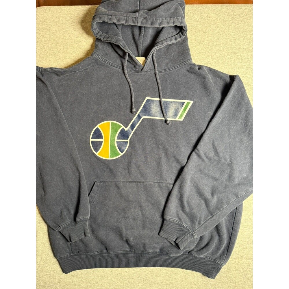 UTAH JAZZ NAVY BLUE PULLOVER BASKETBALL HOODIE SWEATSHIRT Size L